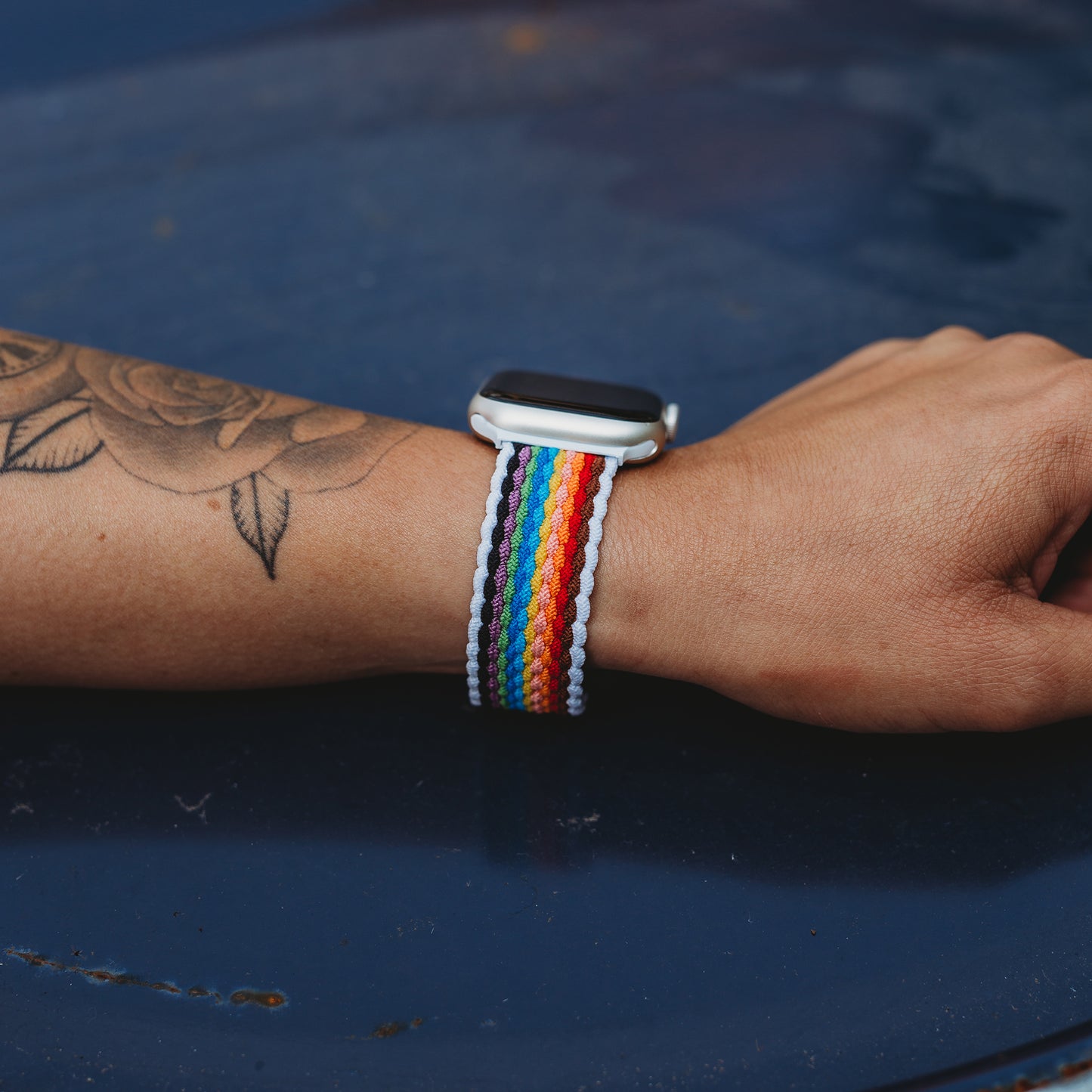 arktisband Geflochtenes Apple Watch Armband "Casual" Rainbow Edition