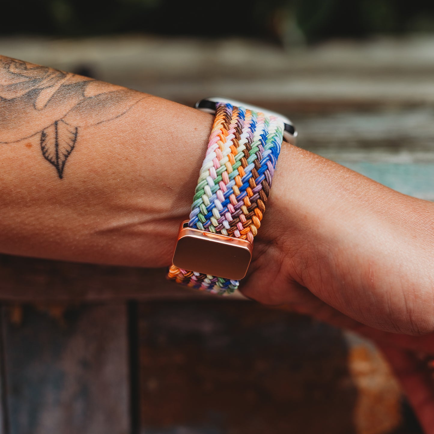 arktisband Geflochtenes Apple Watch Armband "Casual" Rainbow Edition