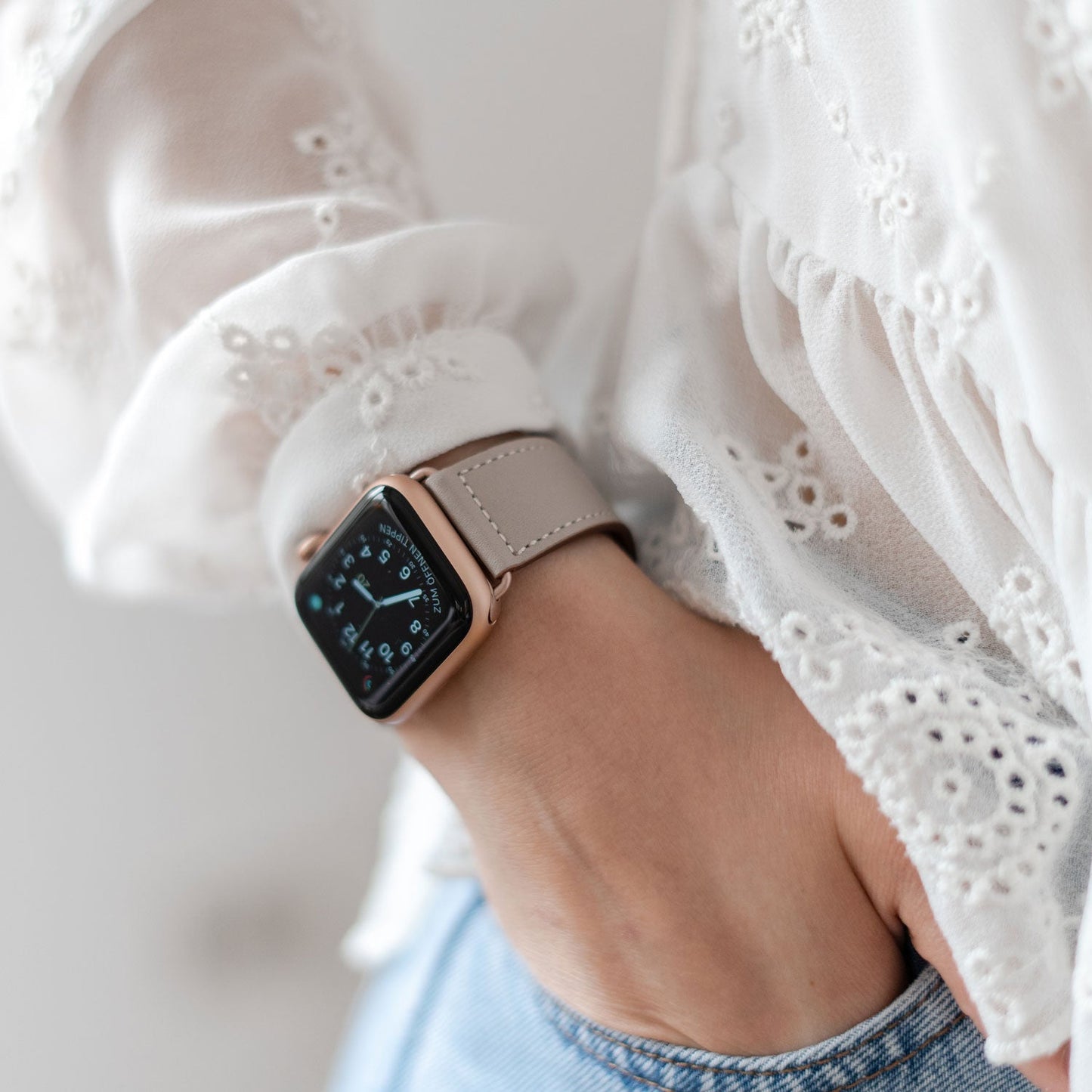 arktisband Apple Watch Kunstlederarmband