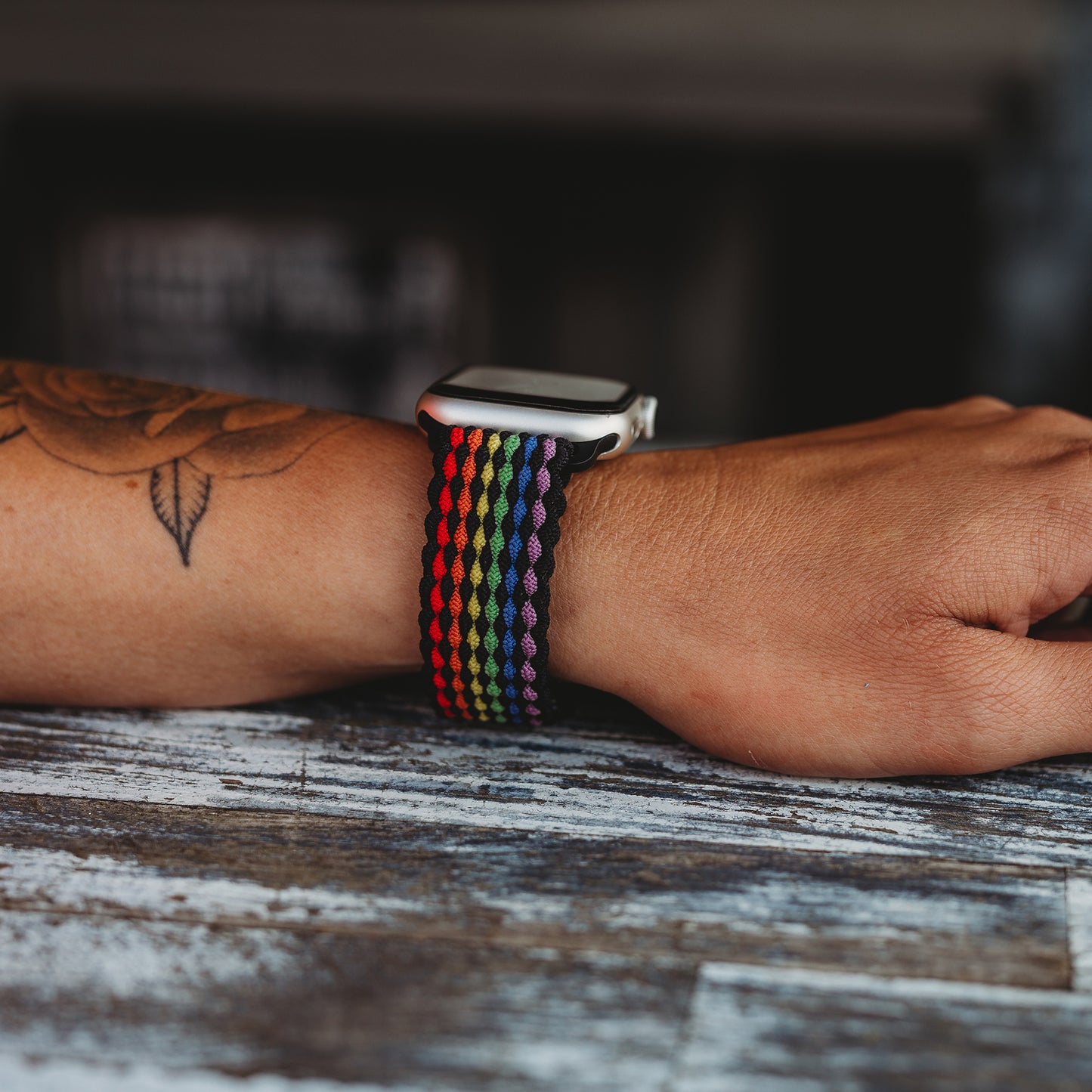 arktisband Geflochtenes Apple Watch Armband "Casual" Rainbow Edition