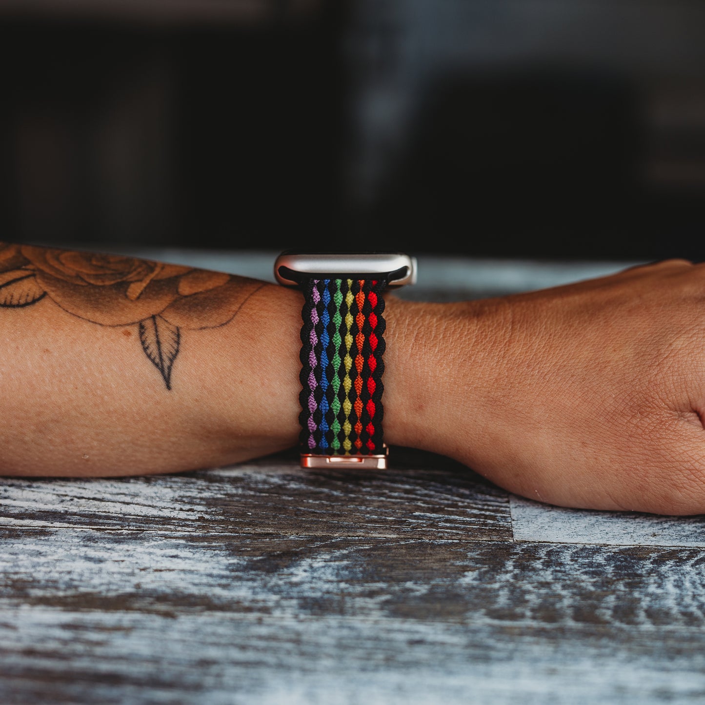 arktisband Geflochtenes Apple Watch Armband "Casual" Rainbow Edition