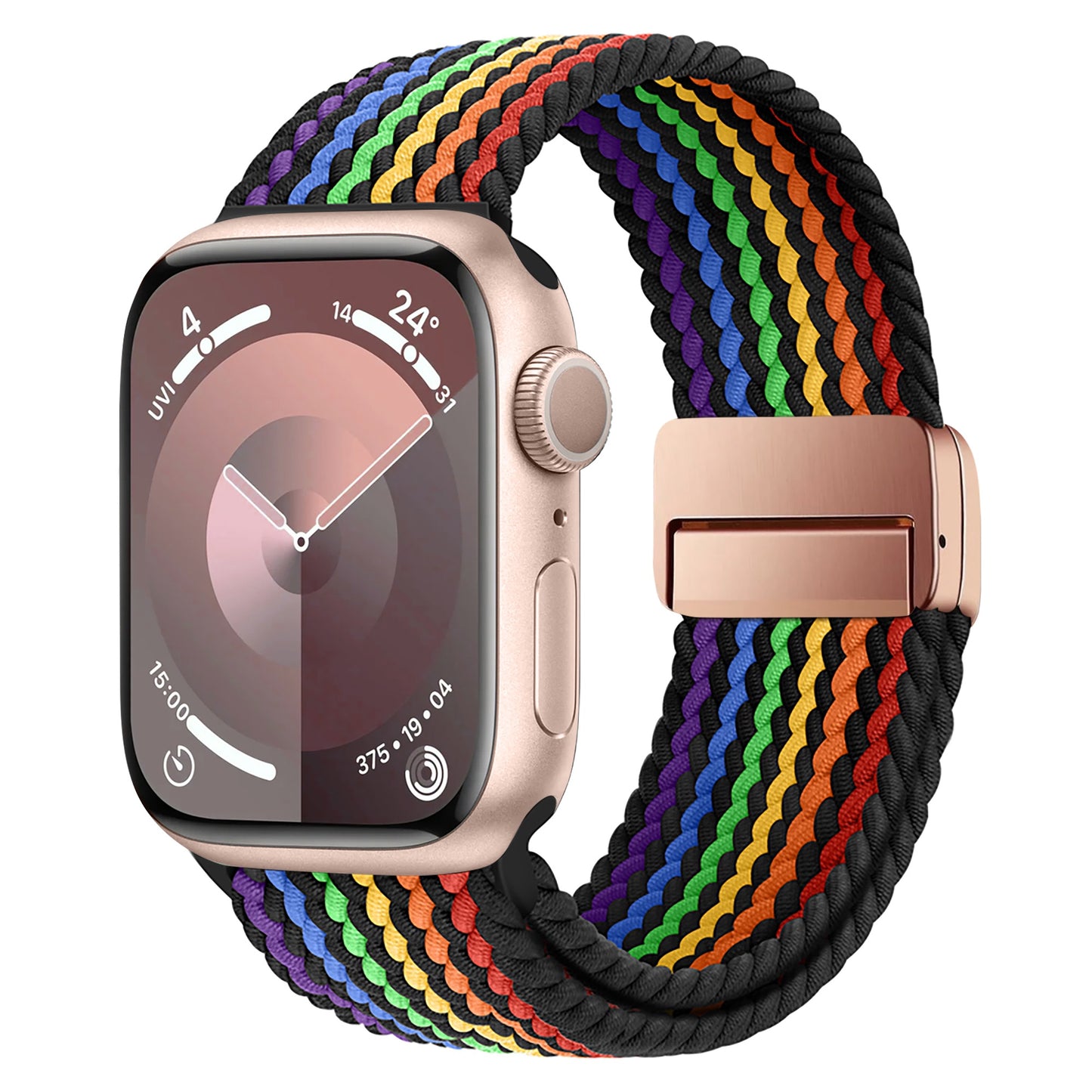 arktisband Geflochtenes Apple Watch Armband "Casual" Rainbow Edition