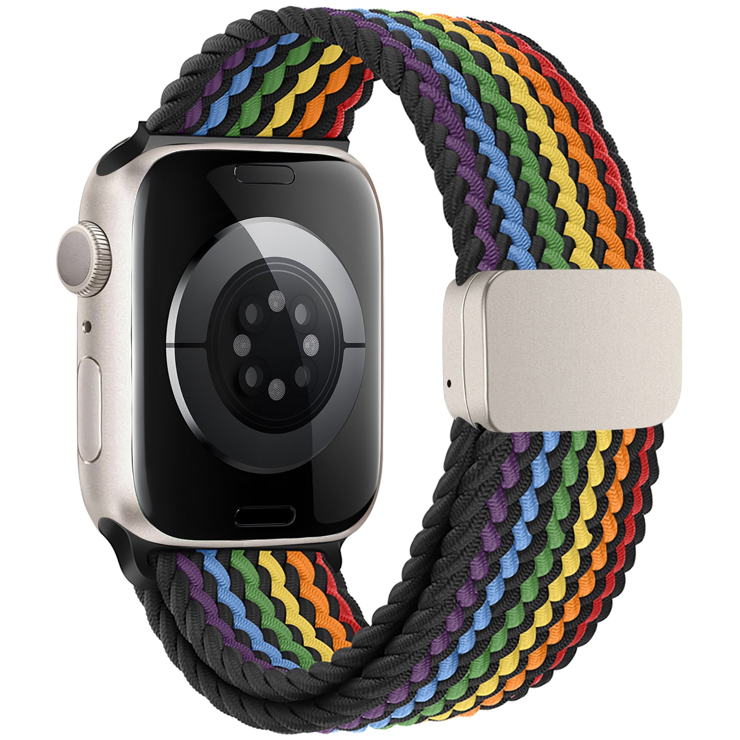 arktisband Geflochtenes Apple Watch Armband "Casual" Rainbow Edition