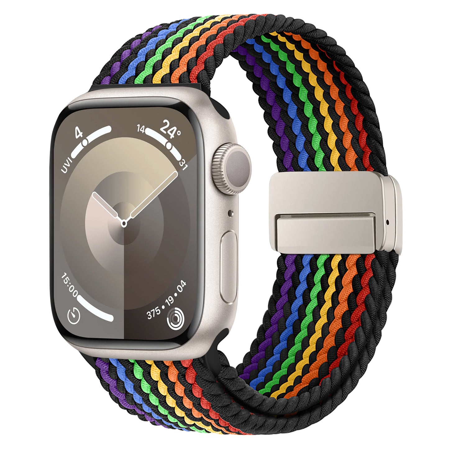 arktisband Geflochtenes Apple Watch Armband "Casual" Rainbow Edition