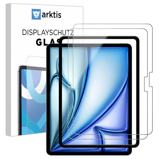 arktis iPad Air 13" (2024/2025) Displayschutz GLAS - 2er Set