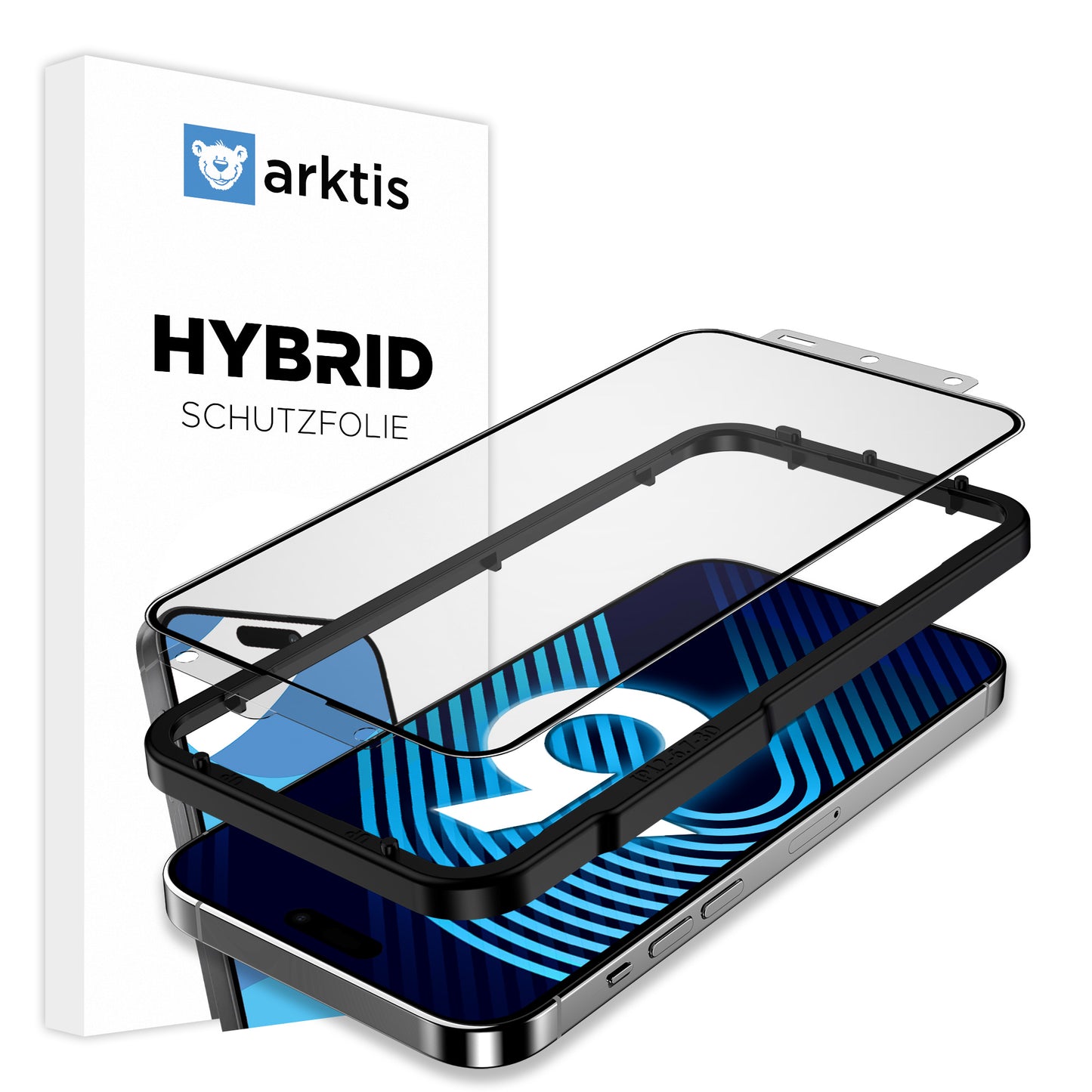 arktis iPhone 16 Plus Schutzfolie HYBRID 3D