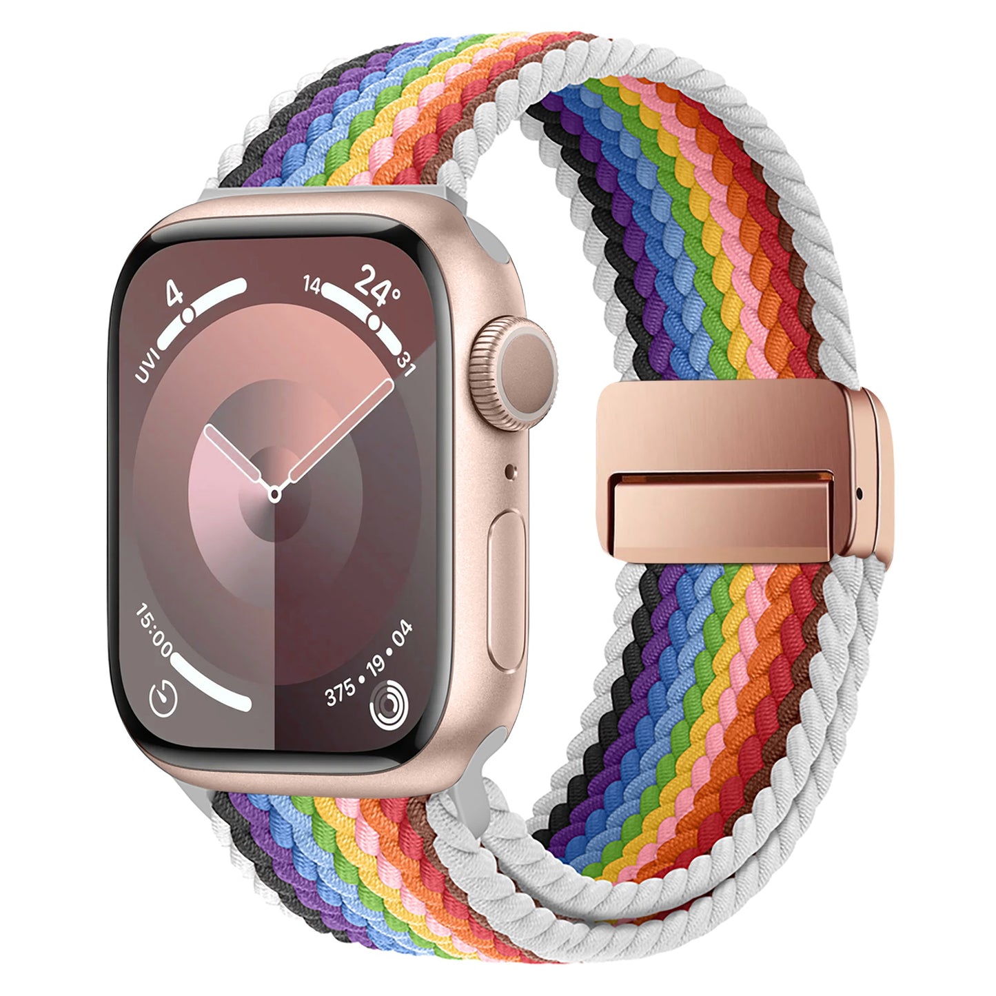 arktisband Geflochtenes Apple Watch Armband "Casual" Rainbow Edition