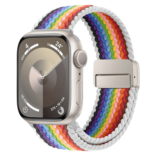 arktisband Geflochtenes Apple Watch Armband "Casual" Rainbow Edition