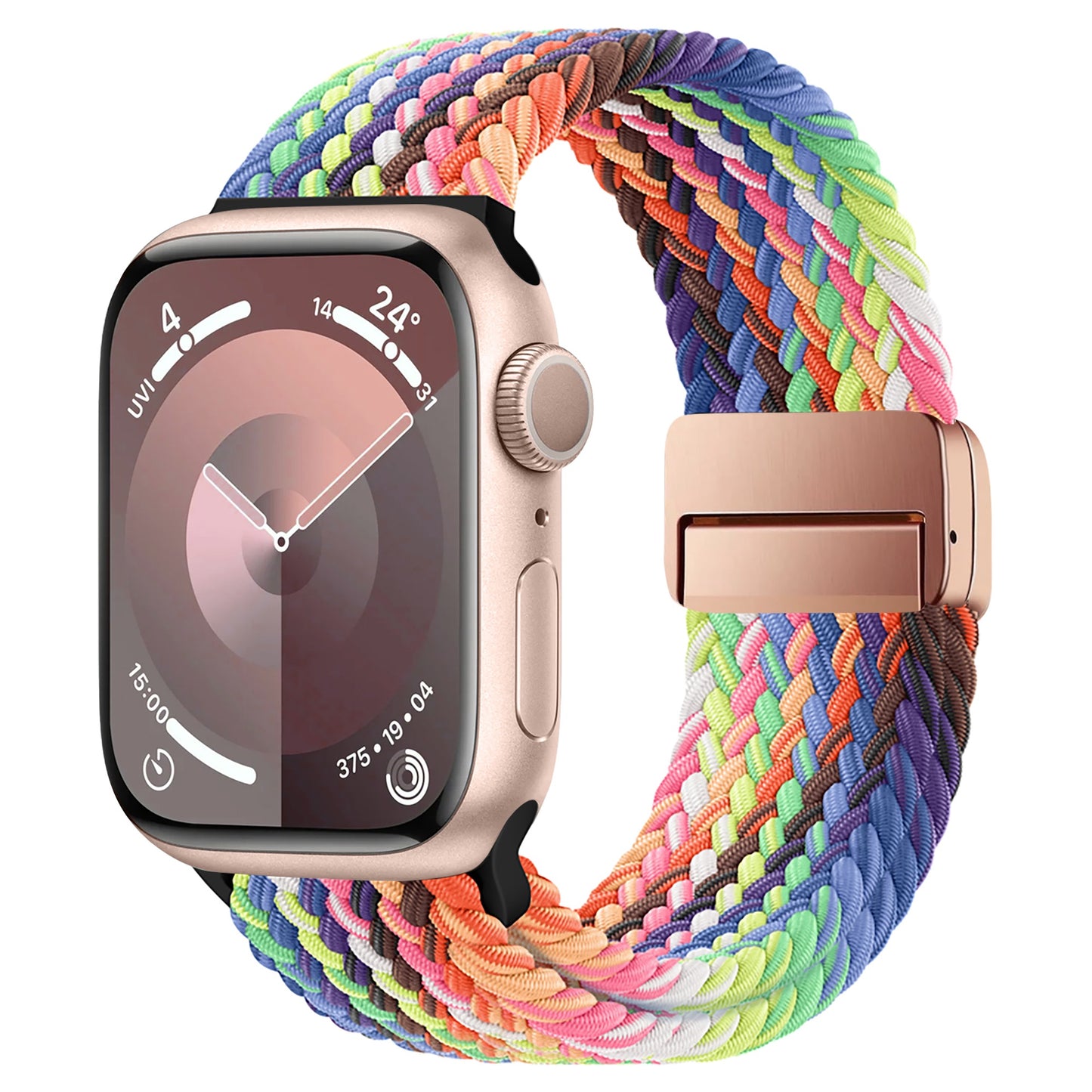 arktisband Geflochtenes Apple Watch Armband "Casual" Rainbow Edition