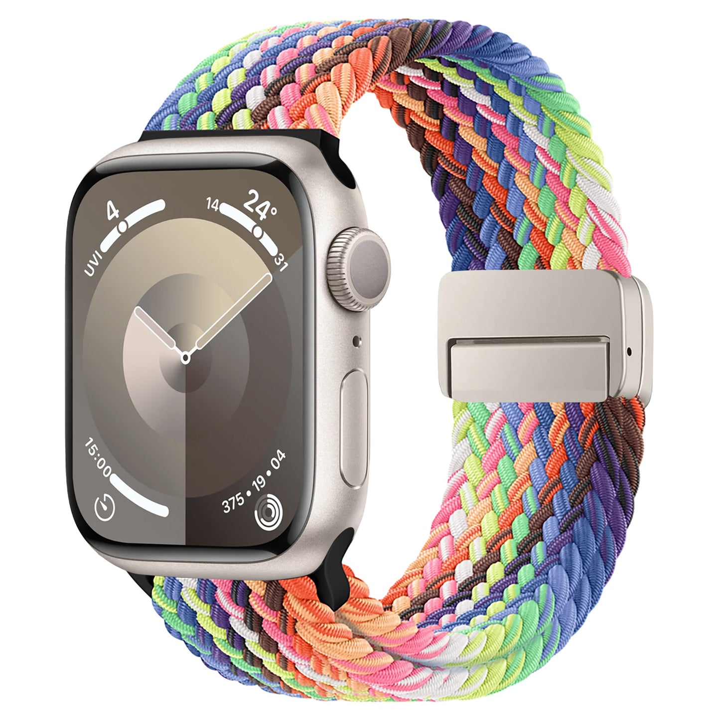 arktisband Geflochtenes Apple Watch Armband "Casual" Rainbow Edition