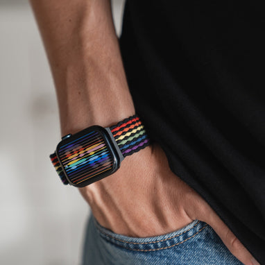 arktisband Apple Watch geflochtenes Flex Loop Pride Armband