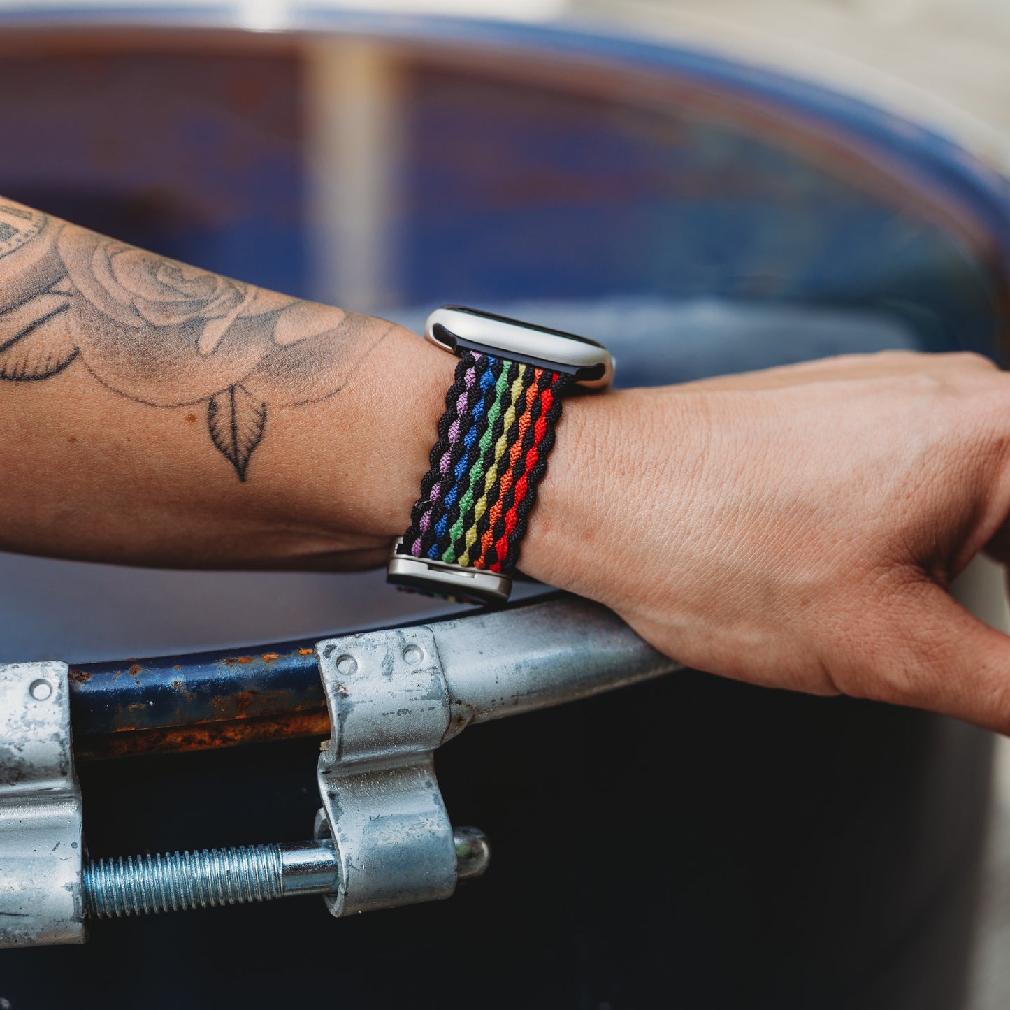 arktisband Geflochtenes Apple Watch Armband "Casual" Rainbow Edition