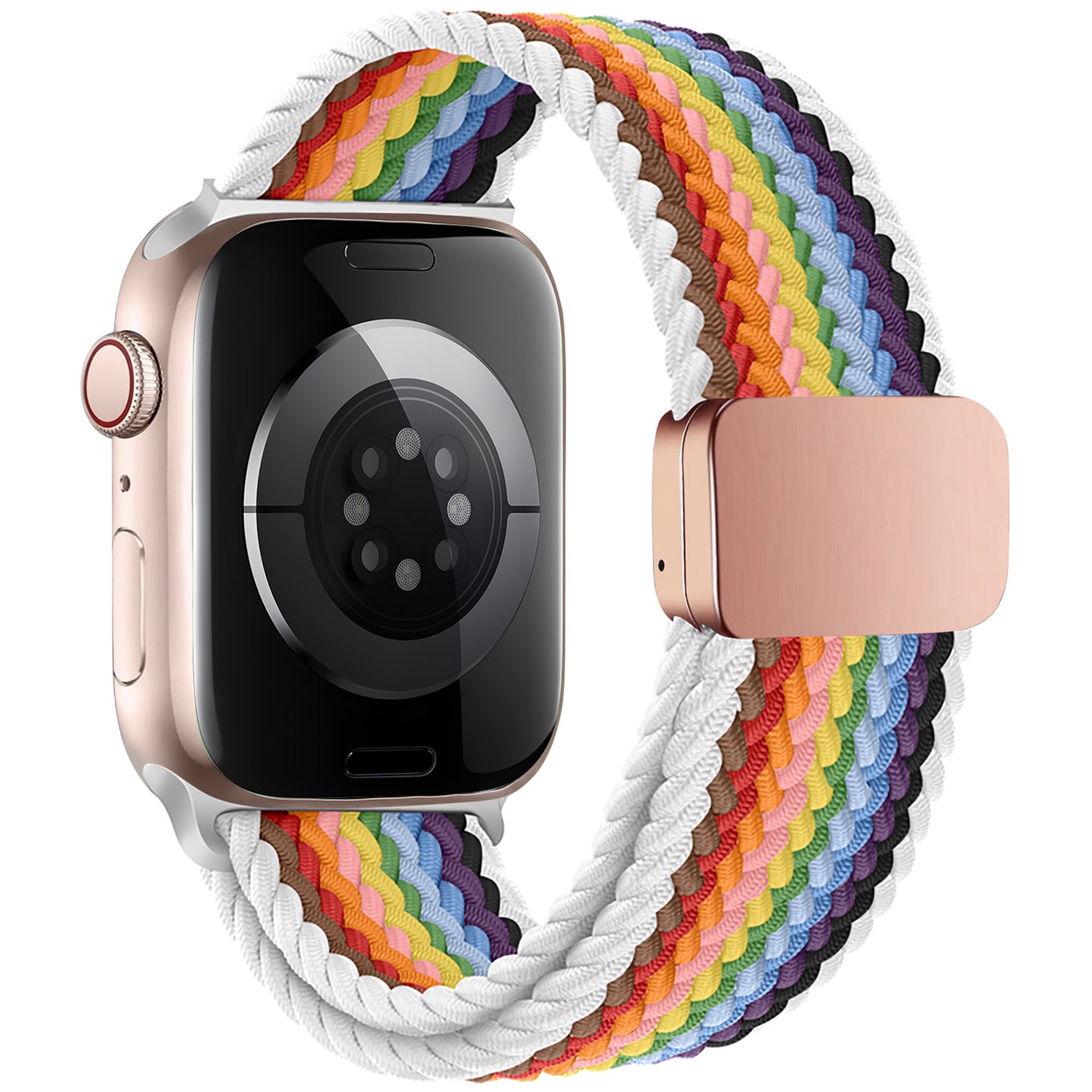 arktisband Geflochtenes Apple Watch Armband "Casual" Rainbow Edition